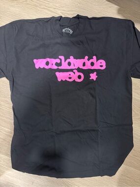 Spider pink WebGraphic Tee - Black with Pink Print